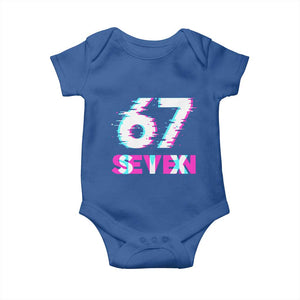 Glitch Optical Illusion Six Seven Meme Baby Onesie Gen Alpha Slang Gift TS12 Royal Blue Print Your Wear