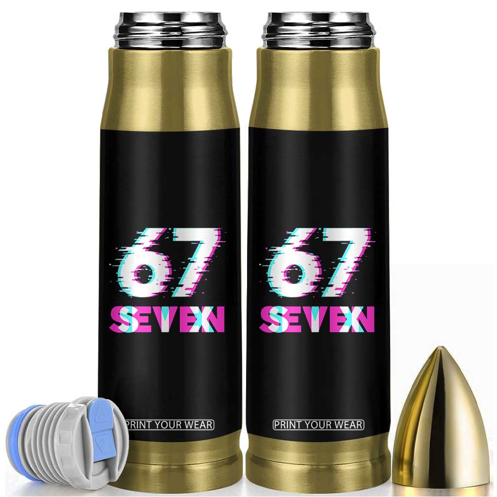 Glitch Optical Illusion Six Seven Meme Bullet Tumbler Gen Alpha Slang Gift TS12 Black Print Your Wear