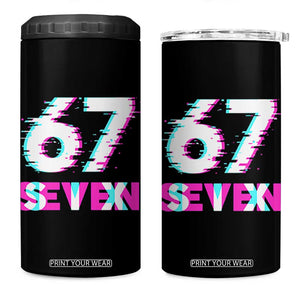 Glitch Optical Illusion Six Seven Meme 4 in 1 Can Cooler Tumbler Gen Alpha Slang Gift TS12 One Size: 16 oz Black Print Your Wear