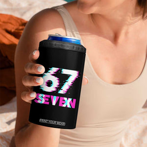 Glitch Optical Illusion Six Seven Meme 4 in 1 Can Cooler Tumbler Gen Alpha Slang Gift TS12 Print Your Wear
