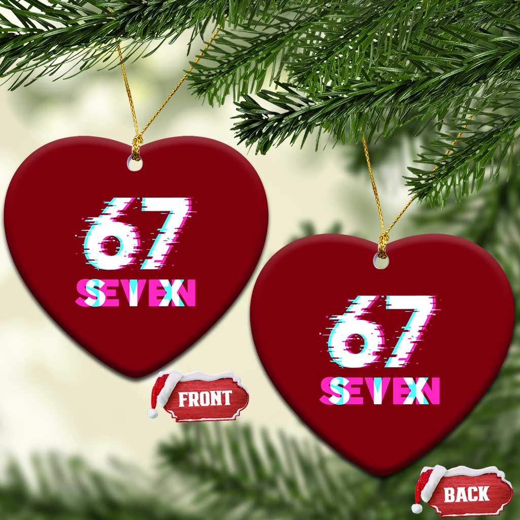Glitch Optical Illusion Six Seven Meme Ceramic Ornament Gen Alpha Slang Gift TS12 Print Your Wear
