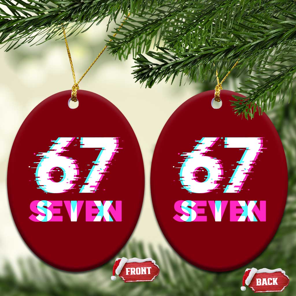 Glitch Optical Illusion Six Seven Meme Ceramic Ornament Gen Alpha Slang Gift TS12 Print Your Wear