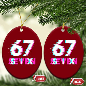 Glitch Optical Illusion Six Seven Meme Ceramic Ornament Gen Alpha Slang Gift TS12 Print Your Wear