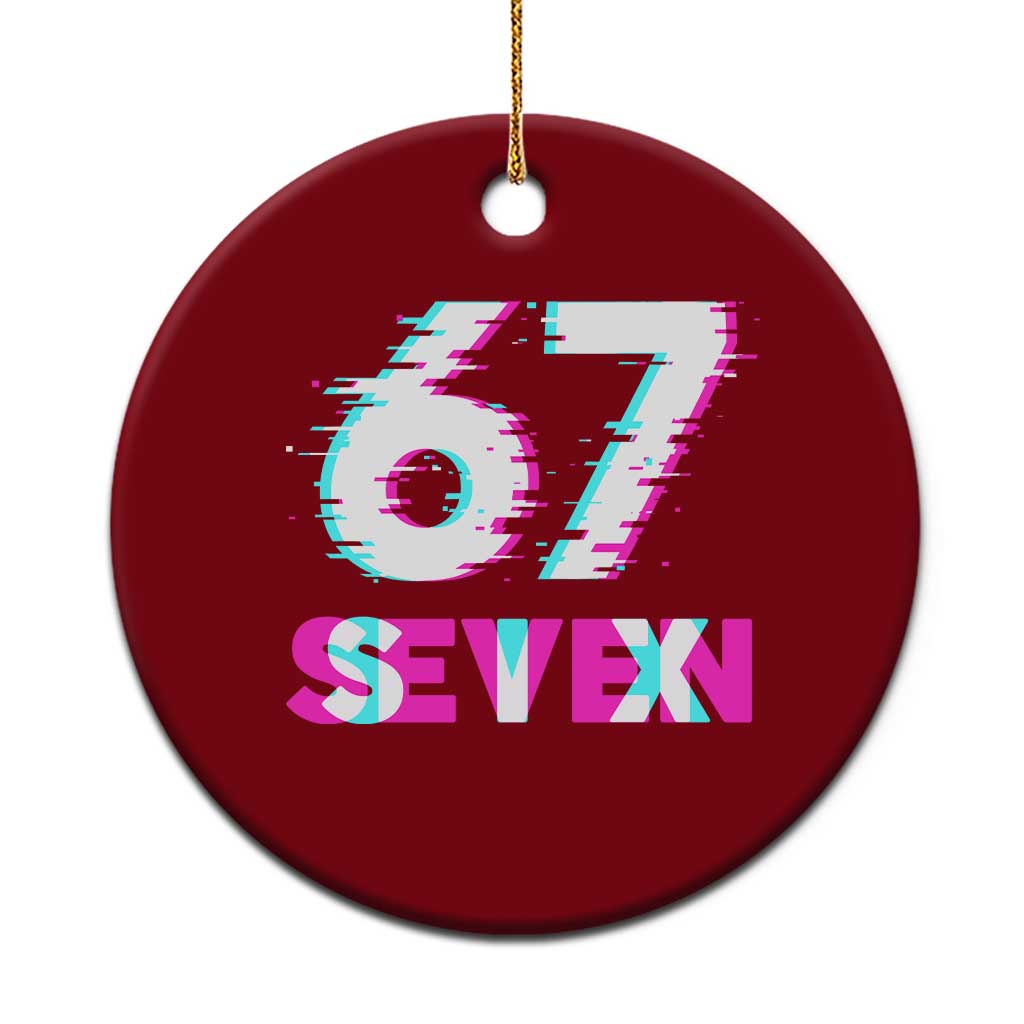 Glitch Optical Illusion Six Seven Meme Ceramic Ornament Gen Alpha Slang Gift TS12 1pc Red Print Your Wear