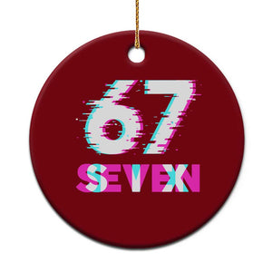 Glitch Optical Illusion Six Seven Meme Ceramic Ornament Gen Alpha Slang Gift TS12 1pc Red Print Your Wear