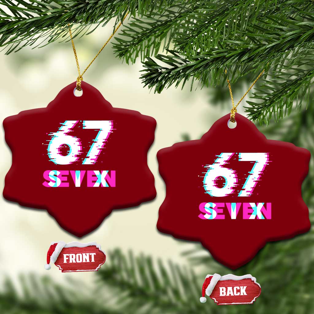 Glitch Optical Illusion Six Seven Meme Ceramic Ornament Gen Alpha Slang Gift TS12 Print Your Wear