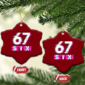 Glitch Optical Illusion Six Seven Meme Ceramic Ornament Gen Alpha Slang Gift TS12 Print Your Wear