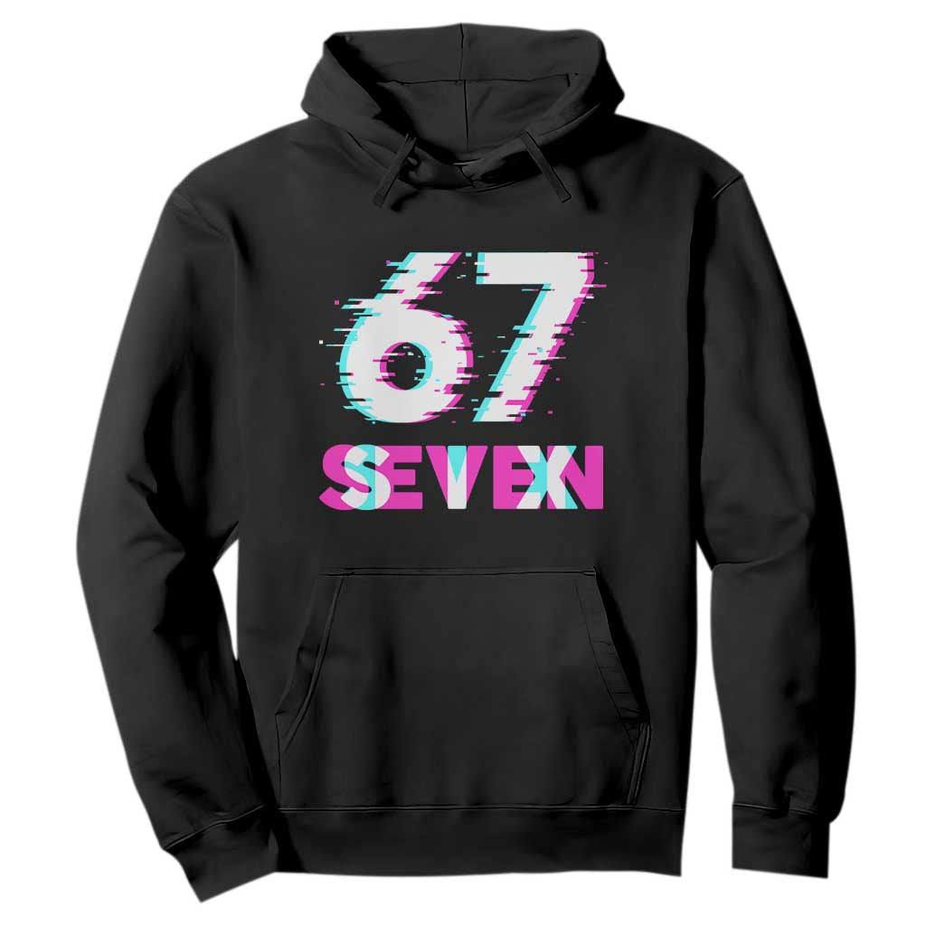 Glitch Optical Illusion Six Seven Meme Hoodie Gen Alpha Slang Gift TS12 Black Print Your Wear