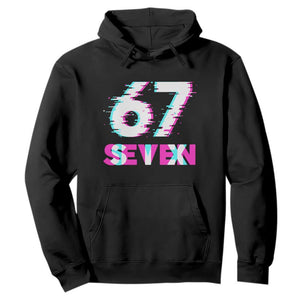 Glitch Optical Illusion Six Seven Meme Hoodie Gen Alpha Slang Gift TS12 Black Print Your Wear