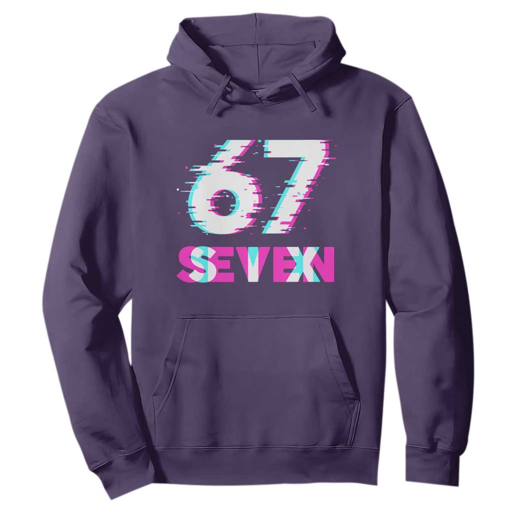 Glitch Optical Illusion Six Seven Meme Hoodie Gen Alpha Slang Gift TS12 Purple Print Your Wear