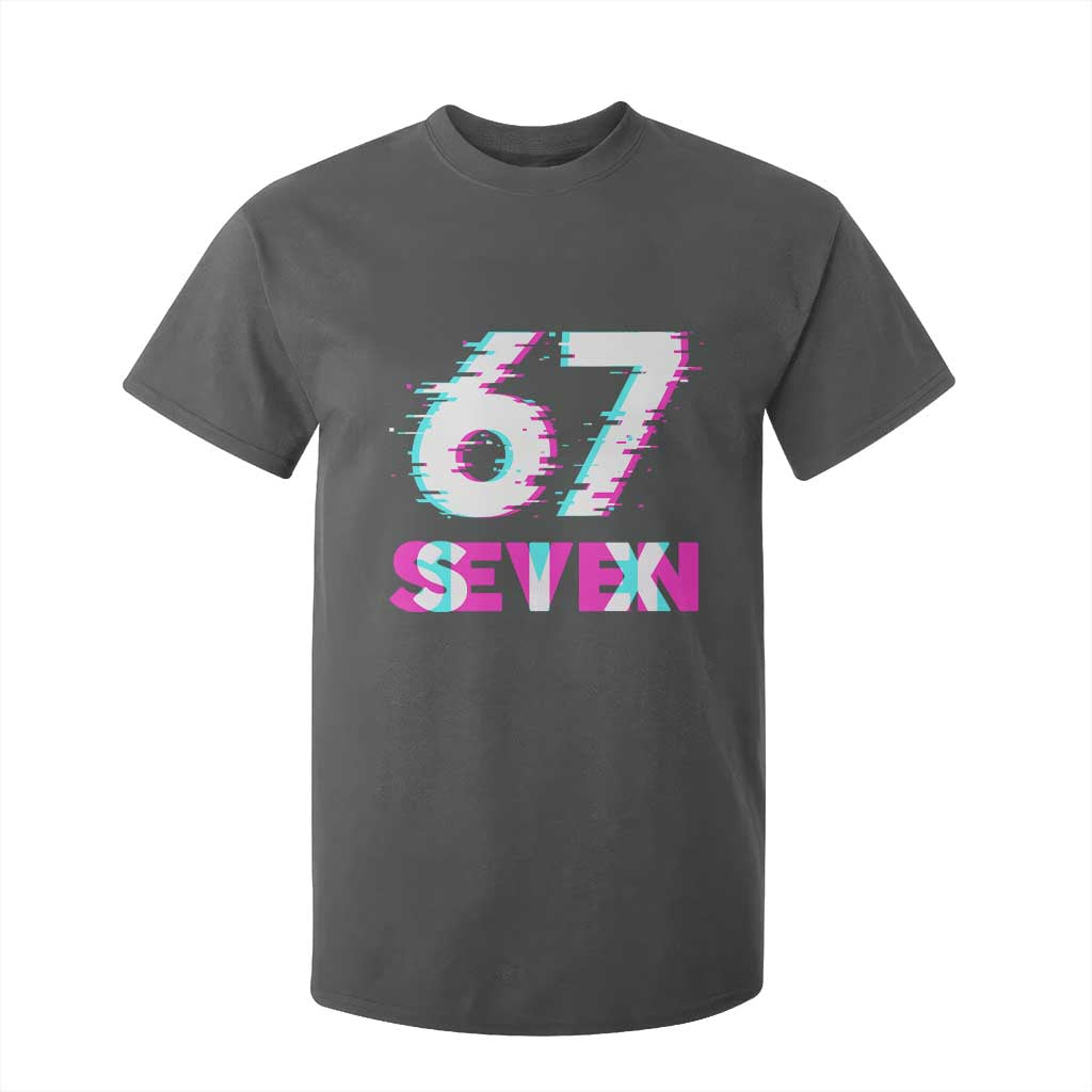 Glitch Optical Illusion Six Seven Meme T Shirt For Kid Gen Alpha Slang Gift TS12 Dark Heather Print Your Wear