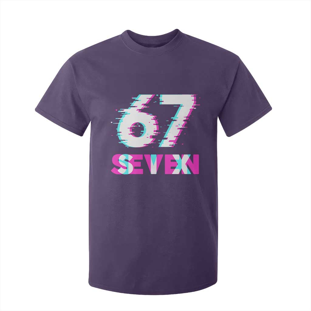 Glitch Optical Illusion Six Seven Meme T Shirt For Kid Gen Alpha Slang Gift TS12 Purple Print Your Wear