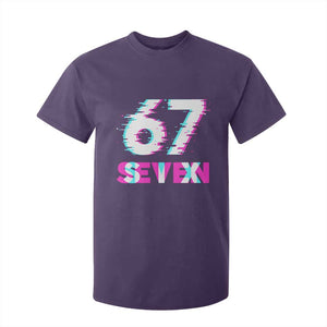 Glitch Optical Illusion Six Seven Meme T Shirt For Kid Gen Alpha Slang Gift TS12 Purple Print Your Wear