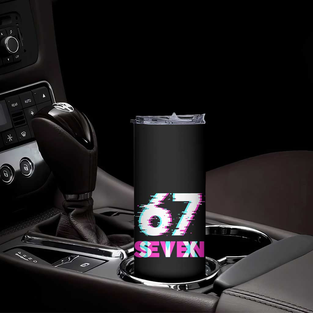 Glitch Optical Illusion Six Seven Meme Skinny Tumbler Gen Alpha Slang Gift TS12 Print Your Wear