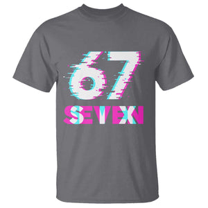 Glitch Optical Illusion Six Seven Meme T Shirt Gen Alpha Slang Gift TS12 Charcoal Print Your Wear