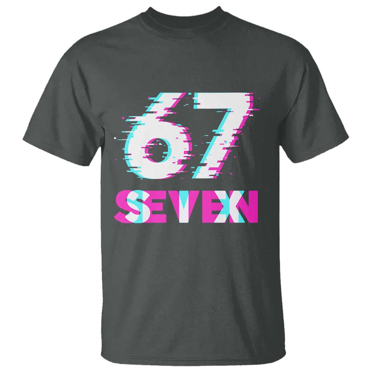 Glitch Optical Illusion Six Seven Meme T Shirt Gen Alpha Slang Gift TS12 Dark Heather Print Your Wear