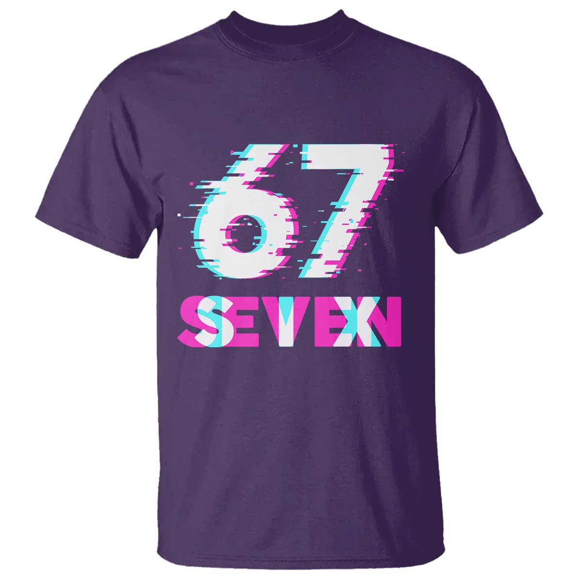 Glitch Optical Illusion Six Seven Meme T Shirt Gen Alpha Slang Gift TS12 Purple Print Your Wear