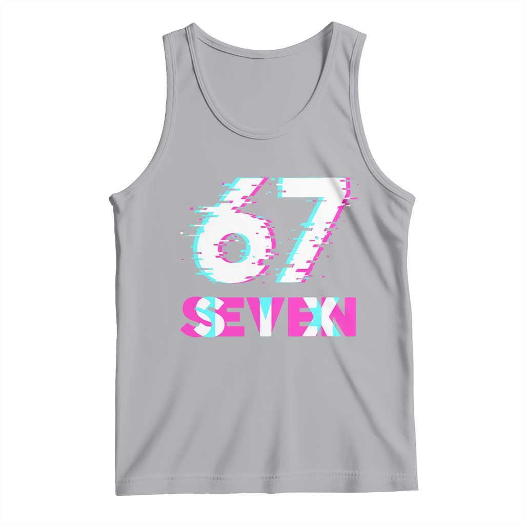 Glitch Optical Illusion Six Seven Meme Tank Top Gen Alpha Slang Gift TS12 Athletic Heather Print Your Wear