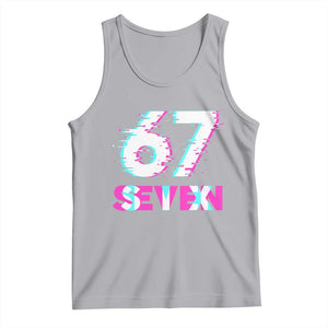 Glitch Optical Illusion Six Seven Meme Tank Top Gen Alpha Slang Gift TS12 Athletic Heather Print Your Wear