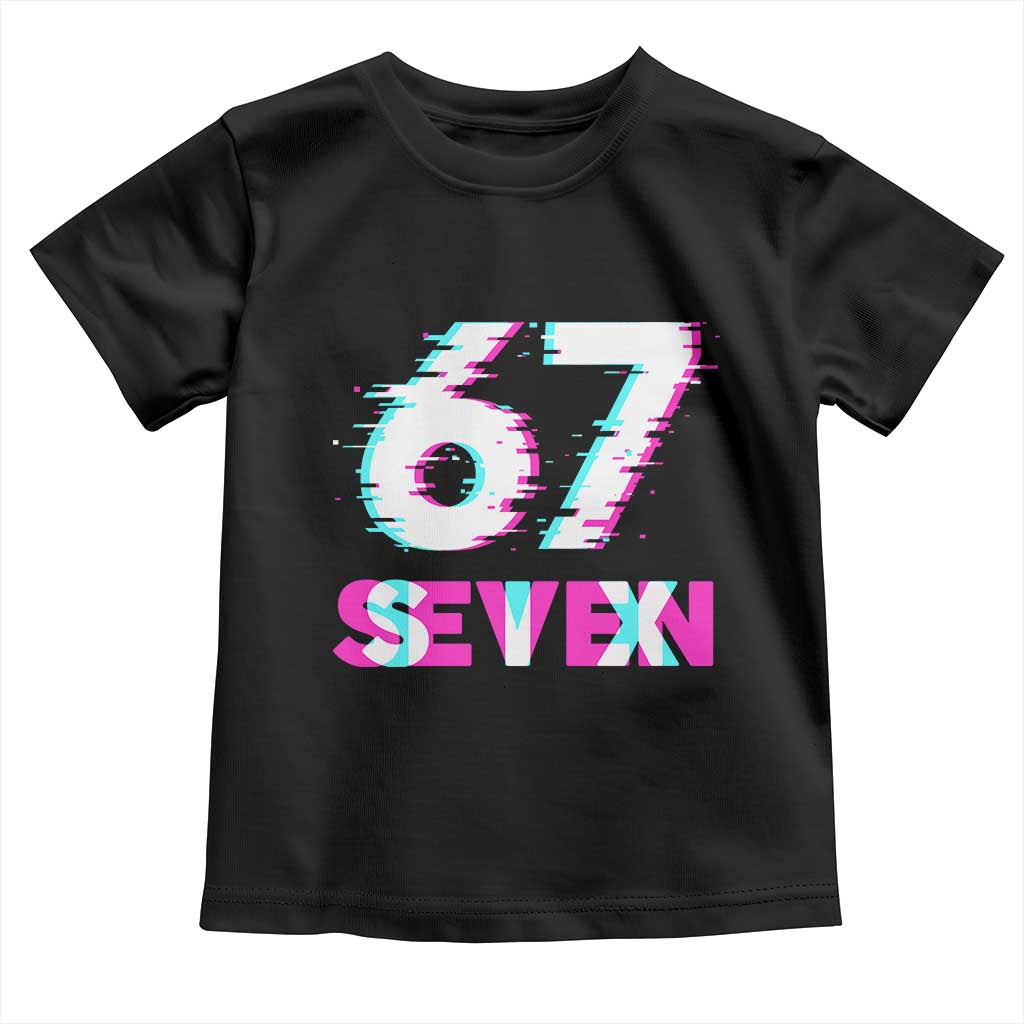 Glitch Optical Illusion Six Seven Meme Toddler T Shirt Gen Alpha Slang Gift TS12 Black Print Your Wear