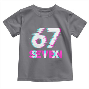 Glitch Optical Illusion Six Seven Meme Toddler T Shirt Gen Alpha Slang Gift TS12 Charcoal Print Your Wear