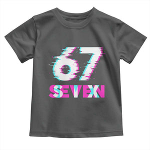 Glitch Optical Illusion Six Seven Meme Toddler T Shirt Gen Alpha Slang Gift TS12 Dark Heather Print Your Wear