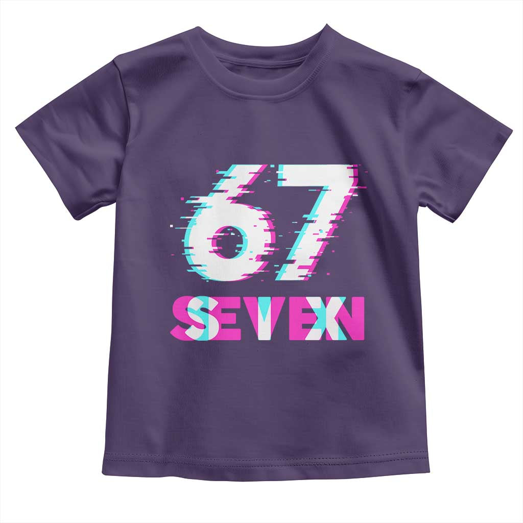 Glitch Optical Illusion Six Seven Meme Toddler T Shirt Gen Alpha Slang Gift TS12 Purple Print Your Wear