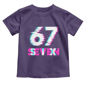 Glitch Optical Illusion Six Seven Meme Toddler T Shirt Gen Alpha Slang Gift TS12 Purple Print Your Wear