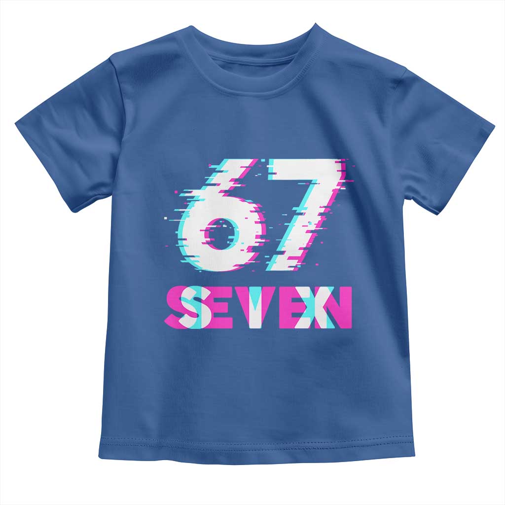Glitch Optical Illusion Six Seven Meme Toddler T Shirt Gen Alpha Slang Gift TS12 Royal Blue Print Your Wear