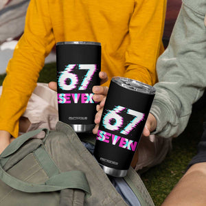 Glitch Optical Illusion Six Seven Meme Tumbler Cup Gen Alpha Slang Gift TS12 Print Your Wear