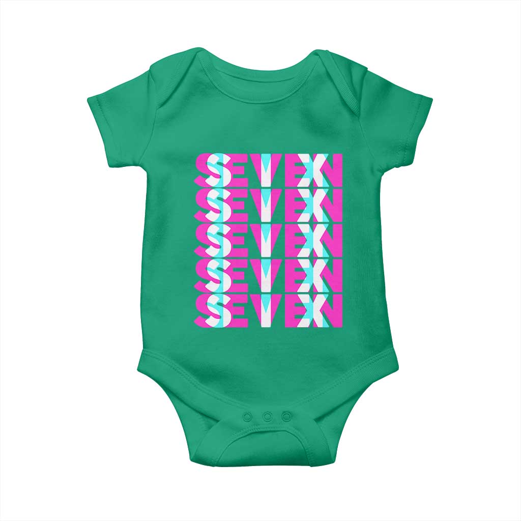 Six Seven Glitch Optical Illusion Meme Baby Onesie Funny Gen Z Alpha Gift TS12 Irish Green Print Your Wear