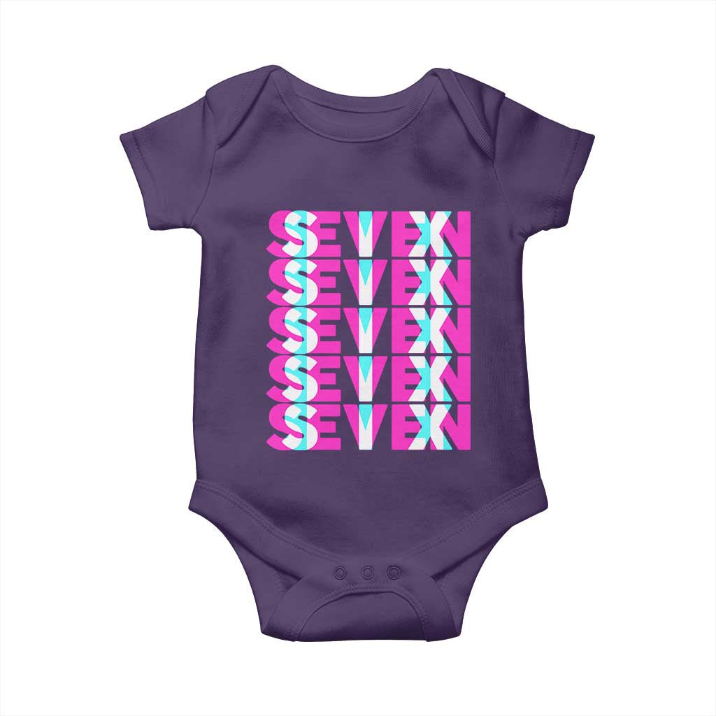Six Seven Glitch Optical Illusion Meme Baby Onesie Funny Gen Z Alpha Gift TS12 Purple Print Your Wear