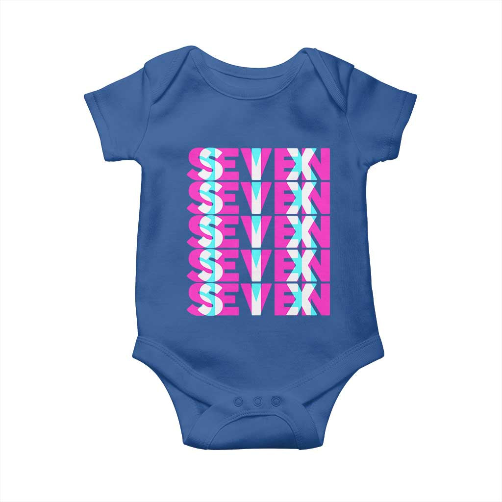 Six Seven Glitch Optical Illusion Meme Baby Onesie Funny Gen Z Alpha Gift TS12 Royal Blue Print Your Wear