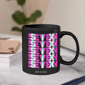 Six Seven Glitch Optical Illusion Meme Coffee Mug Funny Gen Z Alpha Gift TS12 Print Your Wear