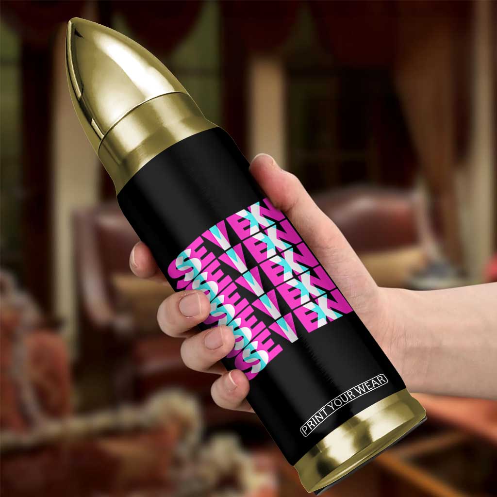 Six Seven Glitch Optical Illusion Meme Bullet Tumbler Funny Gen Z Alpha Gift TS12 Print Your Wear