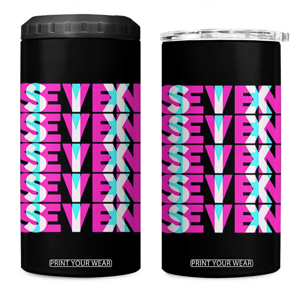 Six Seven Glitch Optical Illusion Meme 4 in 1 Can Cooler Tumbler Funny Gen Z Alpha Gift TS12 One Size: 16 oz Black Print Your Wear