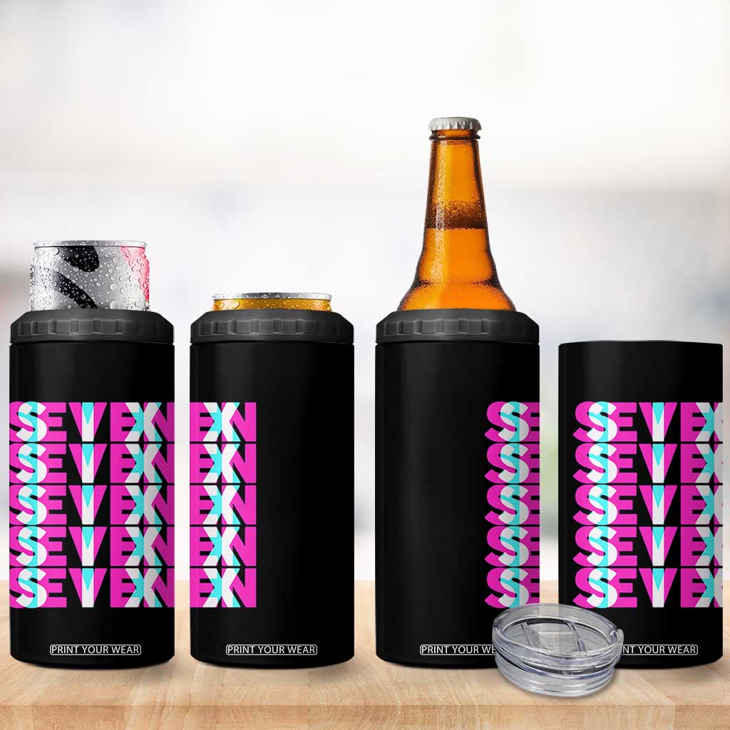 Six Seven Glitch Optical Illusion Meme 4 in 1 Can Cooler Tumbler Funny Gen Z Alpha Gift TS12 Print Your Wear
