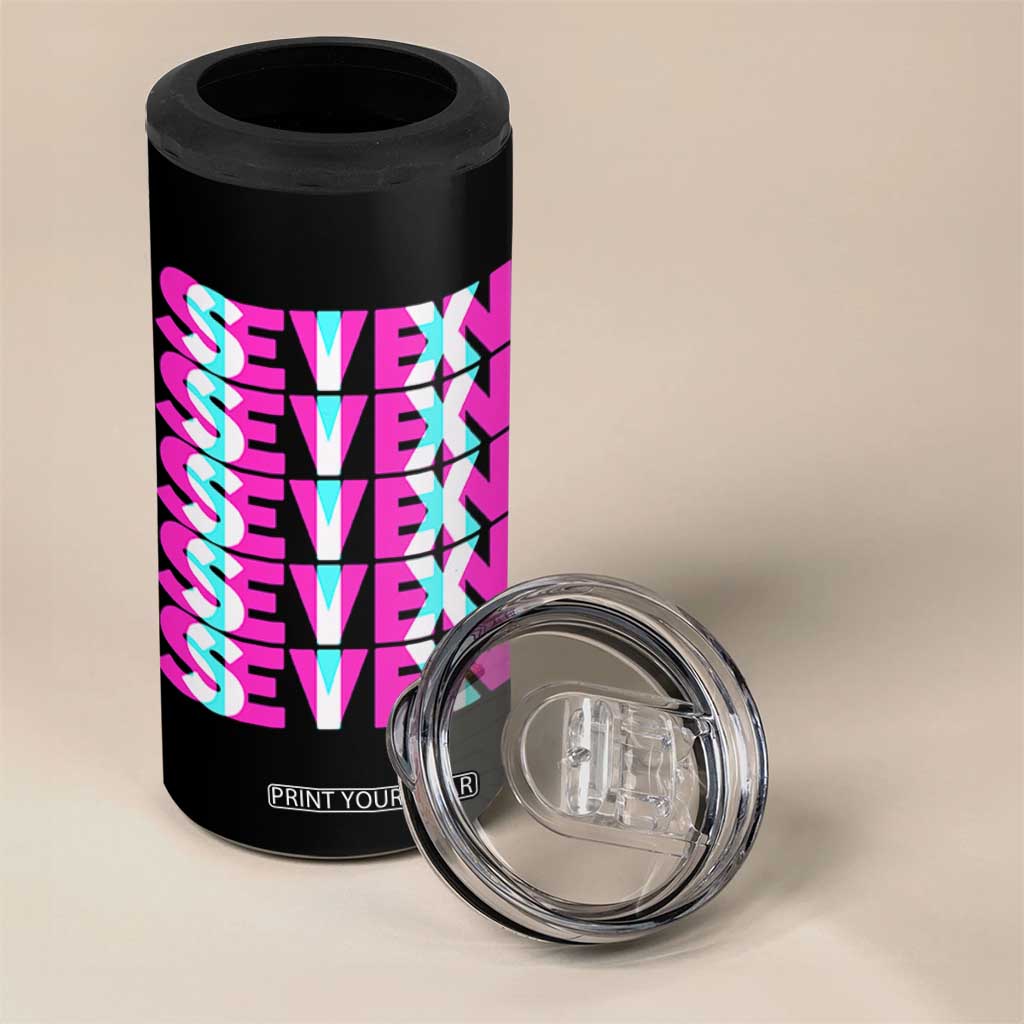 Six Seven Glitch Optical Illusion Meme 4 in 1 Can Cooler Tumbler Funny Gen Z Alpha Gift TS12 Print Your Wear