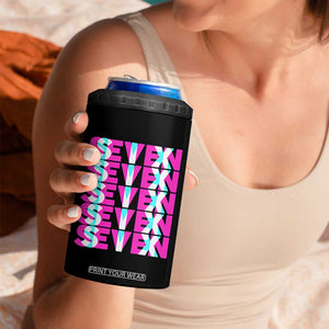 Six Seven Glitch Optical Illusion Meme 4 in 1 Can Cooler Tumbler Funny Gen Z Alpha Gift TS12 Print Your Wear