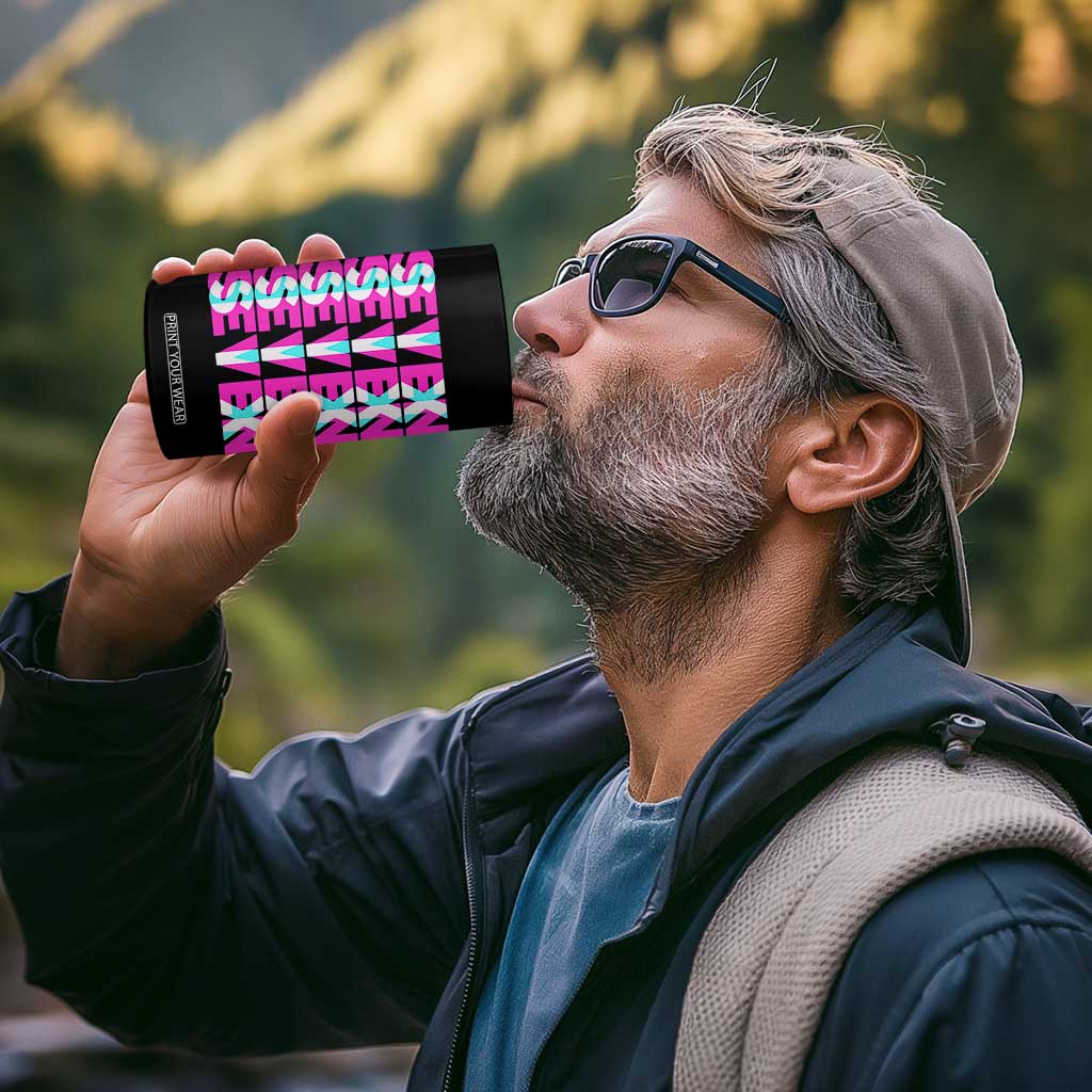 Six Seven Glitch Optical Illusion Meme 4 in 1 Can Cooler Tumbler Funny Gen Z Alpha Gift TS12 Print Your Wear