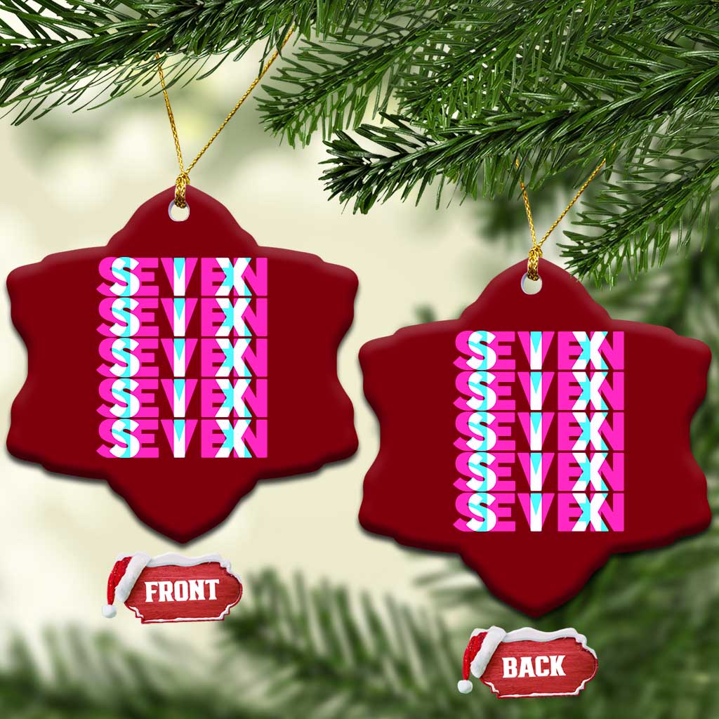 Six Seven Glitch Optical Illusion Meme Ceramic Ornament Funny Gen Z Alpha Gift TS12 Print Your Wear