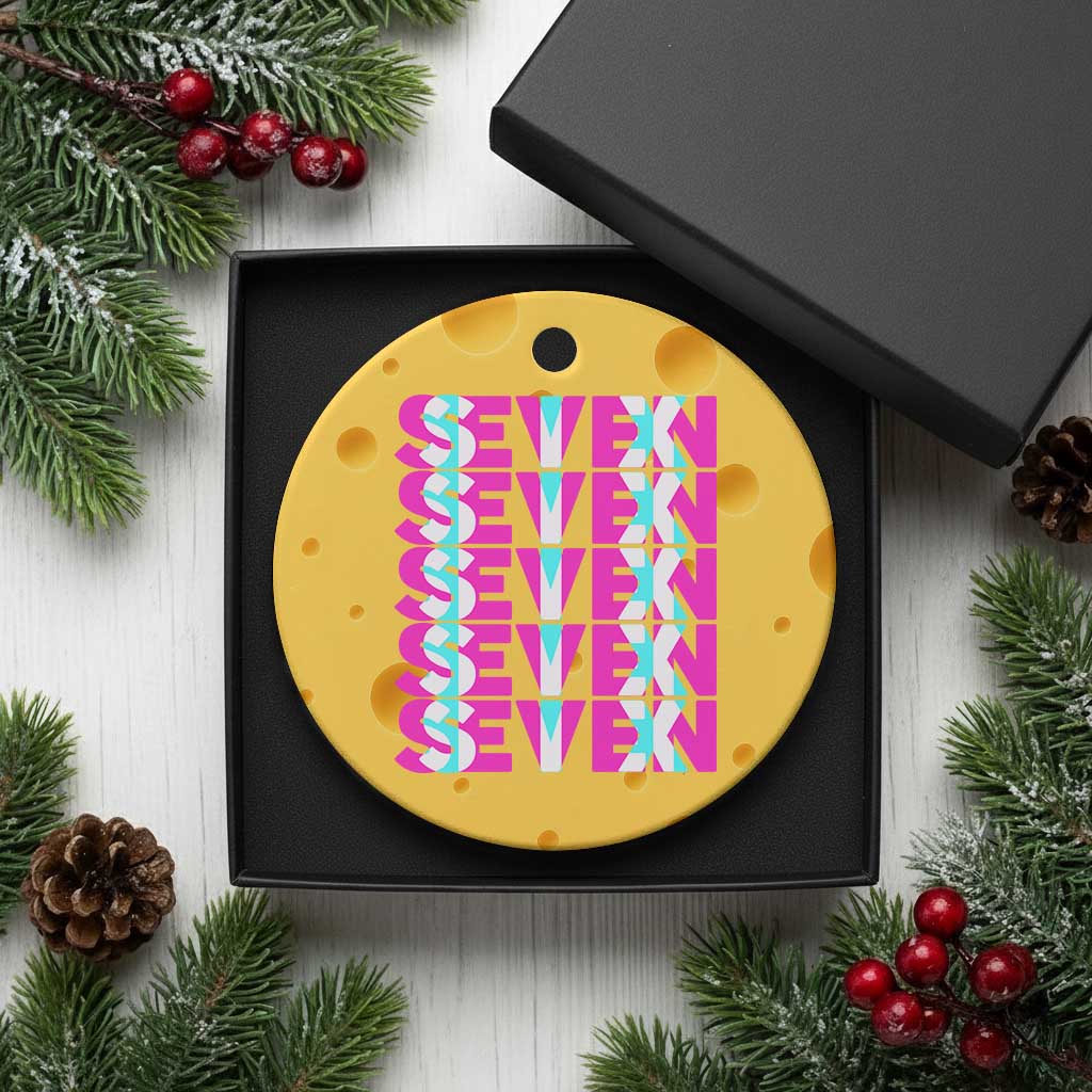Six Seven Glitch Optical Illusion Meme Ceramic Ornament Funny Gen Z Alpha Gift TS12 1pc Yellow Cheese Print Your Wear