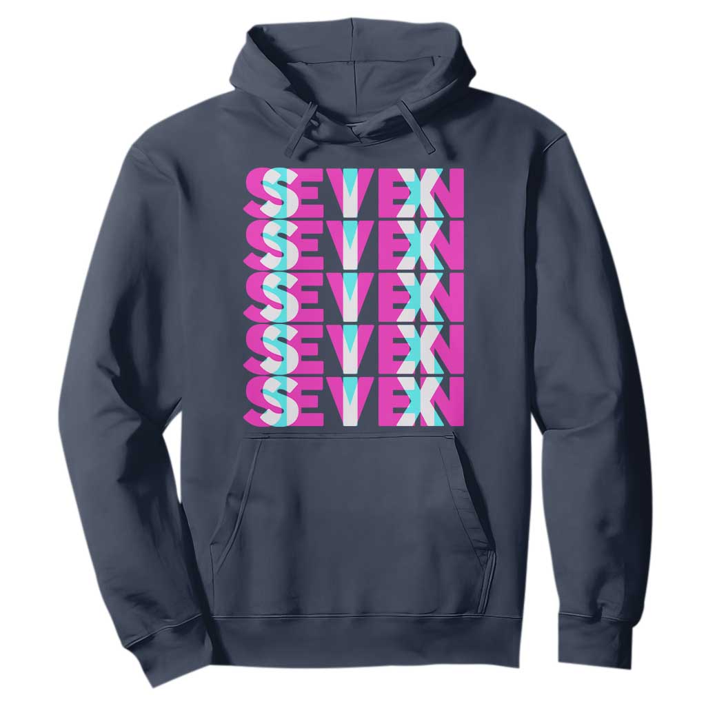 Six Seven Glitch Optical Illusion Meme Hoodie Funny Gen Z Alpha Gift TS12 Navy Print Your Wear