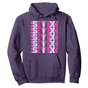 Six Seven Glitch Optical Illusion Meme Hoodie Funny Gen Z Alpha Gift TS12 Purple Print Your Wear
