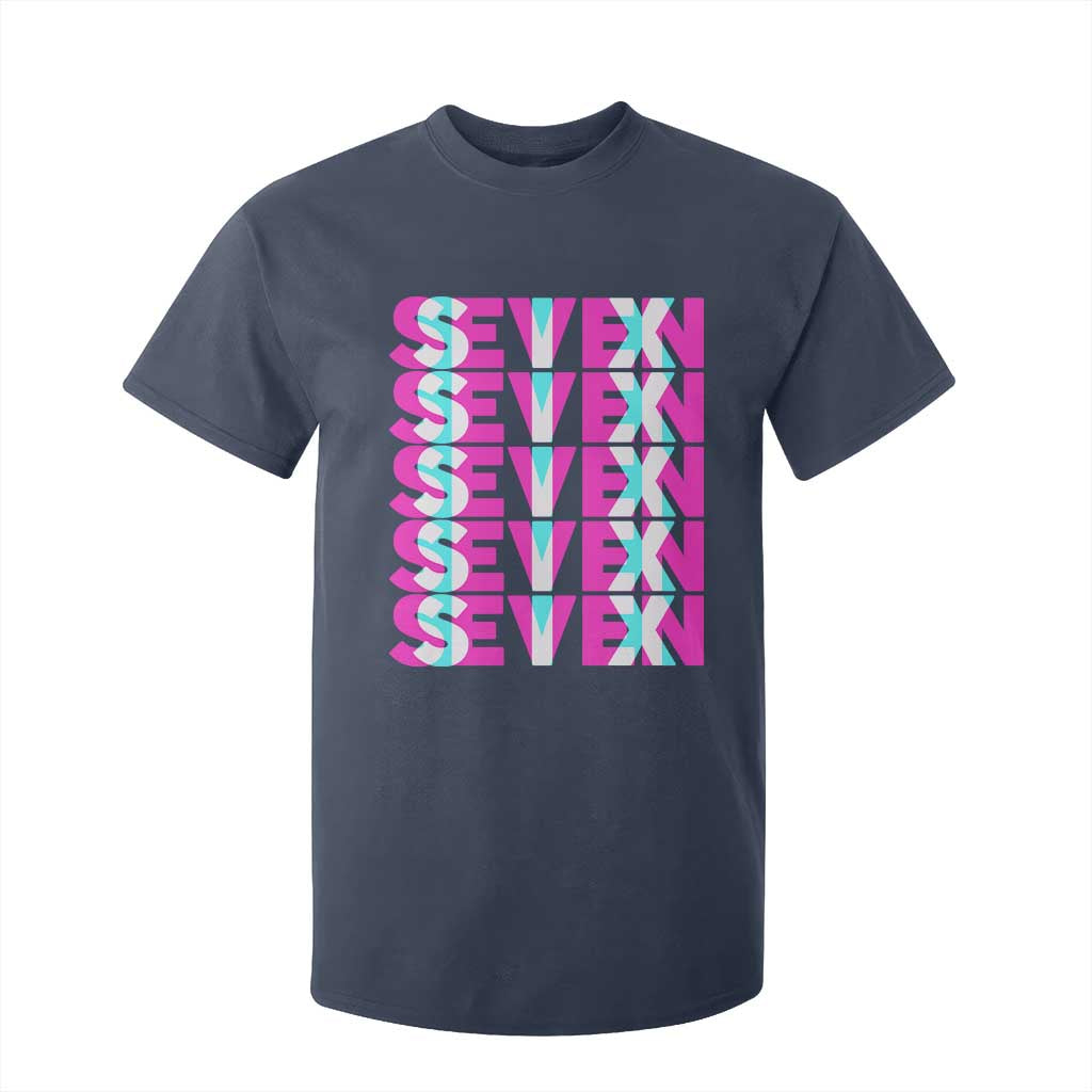 Six Seven Glitch Optical Illusion Meme T Shirt For Kid Funny Gen Z Alpha Gift TS12 Navy Print Your Wear