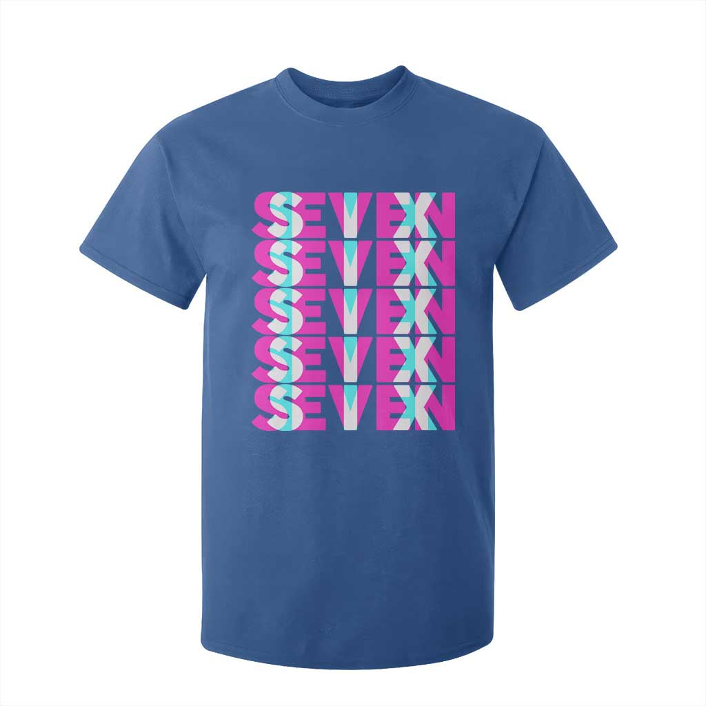 Six Seven Glitch Optical Illusion Meme T Shirt For Kid Funny Gen Z Alpha Gift TS12 Royal Blue Print Your Wear