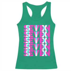 Six Seven Glitch Optical Illusion Meme Racerback Tank Top Funny Gen Z Alpha Gift TS12 Irish Green Print Your Wear