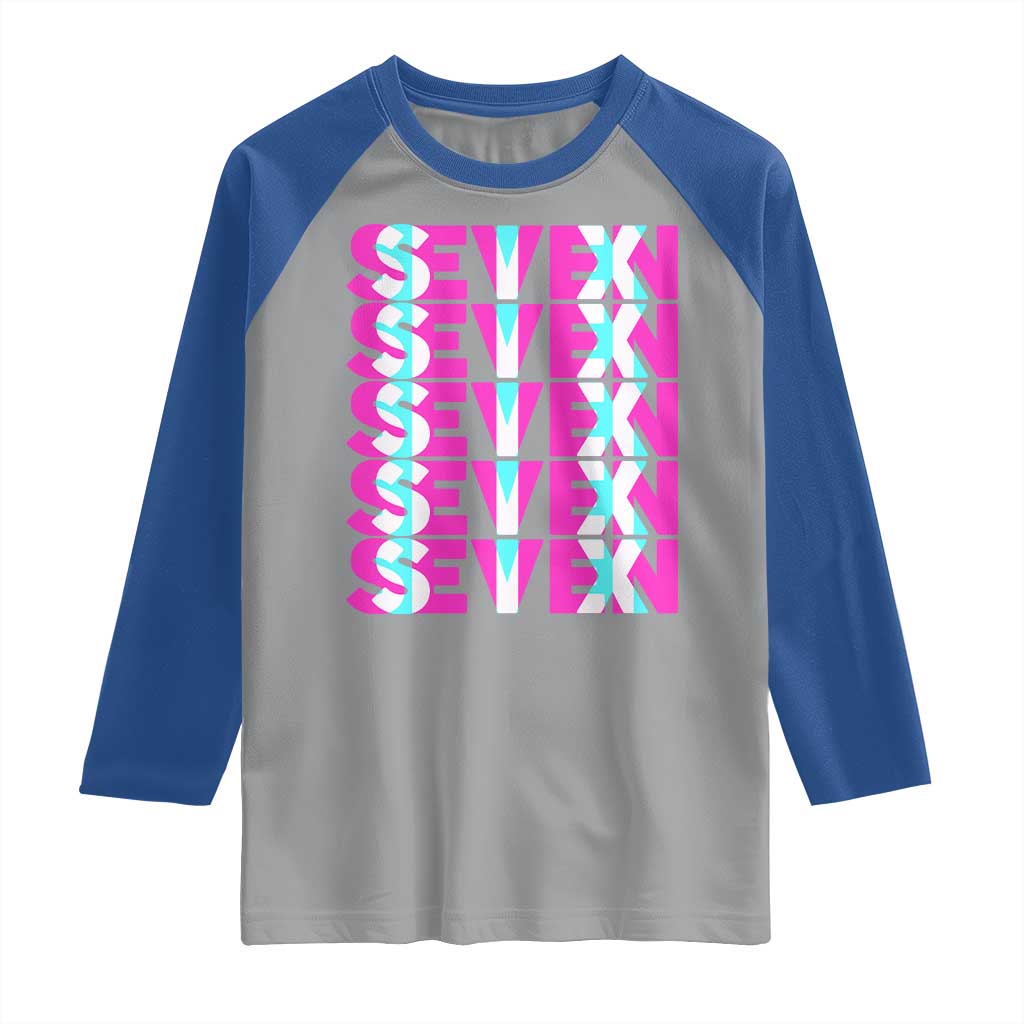 Six Seven Glitch Optical Illusion Meme Raglan Shirt Funny Gen Z Alpha Gift TS12 Sport Gray Royal Print Your Wear