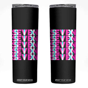 Six Seven Glitch Optical Illusion Meme Skinny Tumbler Funny Gen Z Alpha Gift TS12 Black Print Your Wear