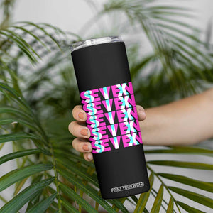 Six Seven Glitch Optical Illusion Meme Skinny Tumbler Funny Gen Z Alpha Gift TS12 Print Your Wear